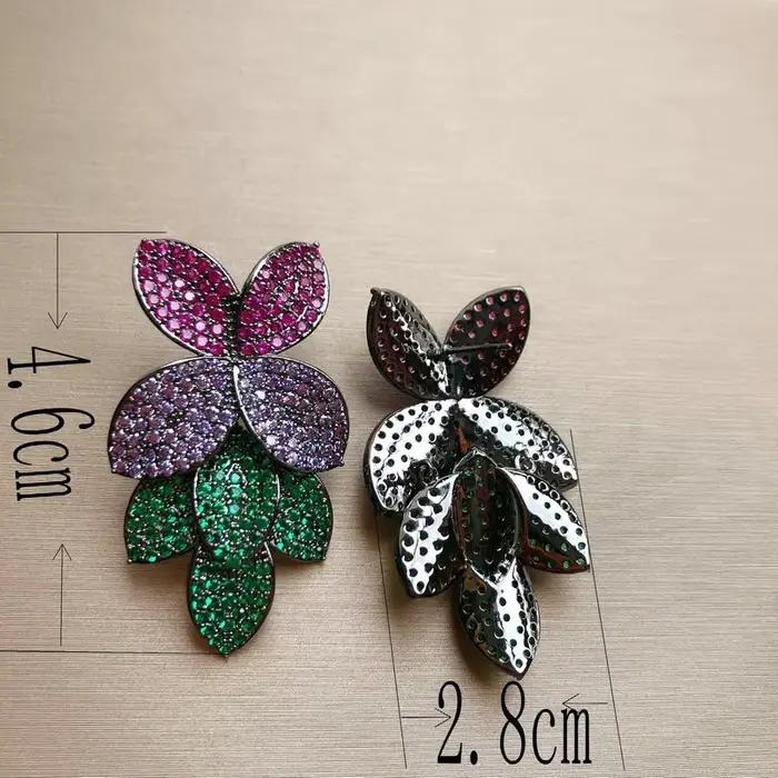 Boucles d'oreilles Bilincolor en cuivre plaqué, zircone cubique, motifs géométriques, pour femmes, style moderne, occasions spéciales