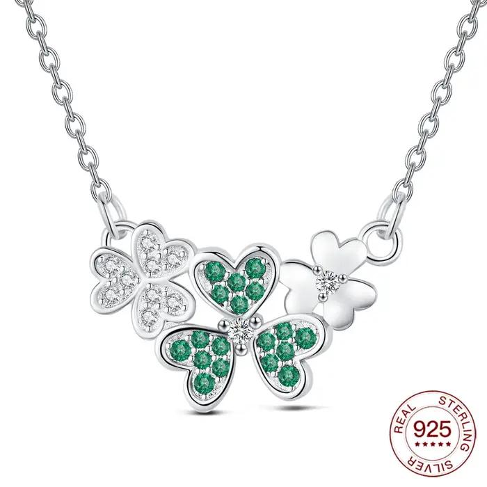 Collier trèfle à trois feuilles en argent Sterling 925 Original, idéal pour Bracelet, bricolage pour