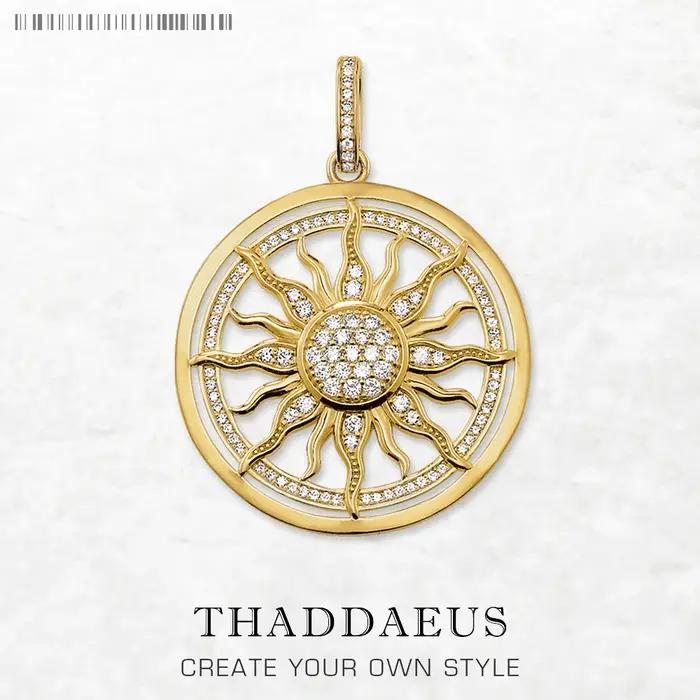 Pendentif couleur or amulette soleil, mode Glam 925 bijoux en argent Sterling accessoires européens