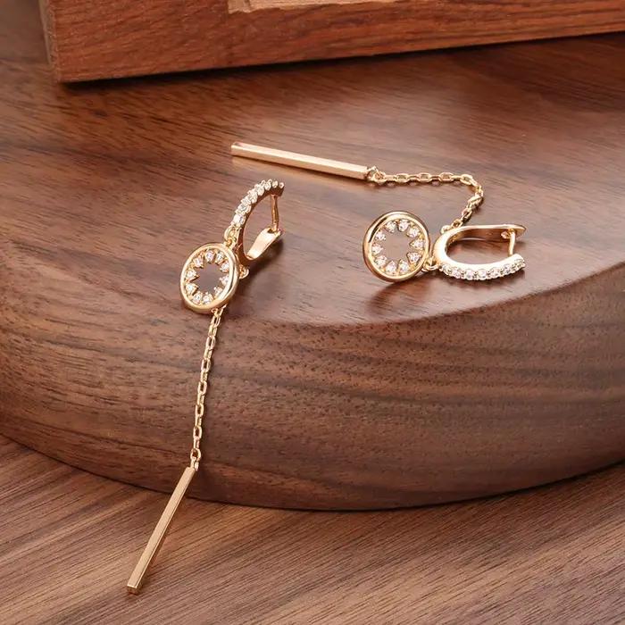 Boucles d'oreilles en or rose 14 carats pour femmes