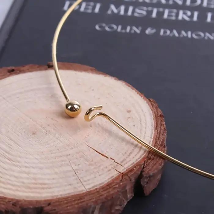 Collier rond en acier inoxydable 304 avec boule parfaite embout or argent bijoux fait main pour femmes hommes occasions spéciales