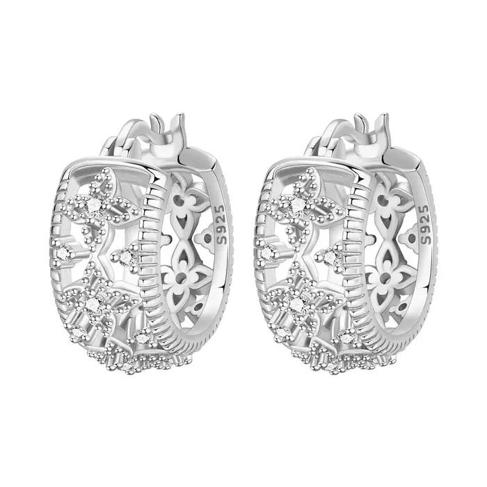 Boucles d'oreilles vintage en argent sterling Orstarry scintillantes avec zircon blanc ou noir pour femmes occasions spéciales bijoux cadeaux