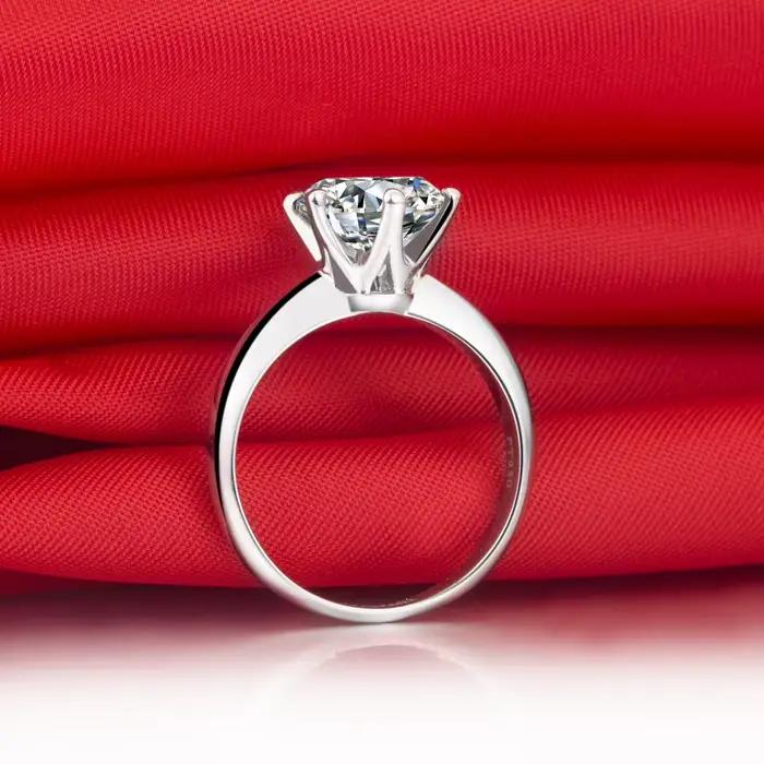 Bague de fiançailles en or blanc massif 18K 750