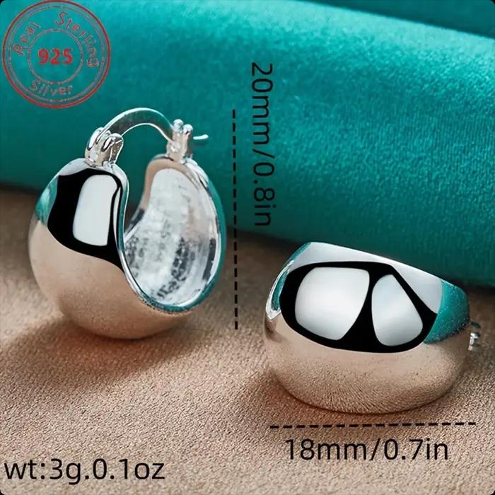 Boucles d'oreilles rondes fines et brillantes en argent Sterling S925 pour femmes occasions spéciales mariage fête élégantes à offrir