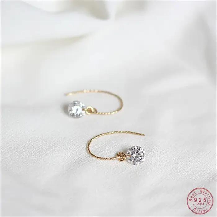 Boucles d'Oreilles en Argent Sterling 925 Plaqué Or pour Femme