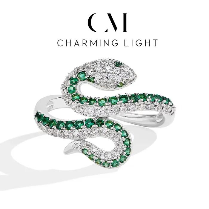 Bagues serpent Moissanite originales charmantes