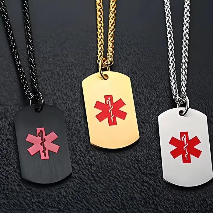Collier d'Alerte Médicale Personnalisé en Acier Inoxydable pour Hommes et Femmes Occasions Spéciales Bijoux d'Identification Médicale Élégants