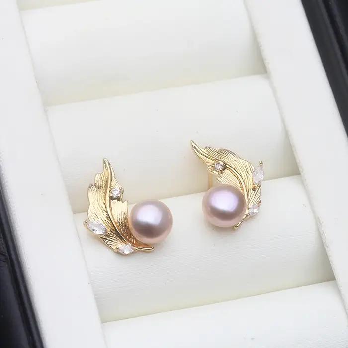 Boucles d'oreilles en perles naturelles d'eau douce style Bohème pour femmes occasions spéciales fiançailles