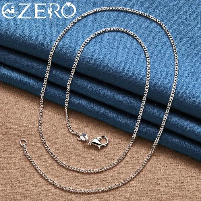 ALIZERO 40-70 cm 925 en argent Sterling 2mm chaîne latérale collier pour femmes hommes fête de mariage mode charme bijoux cadeau