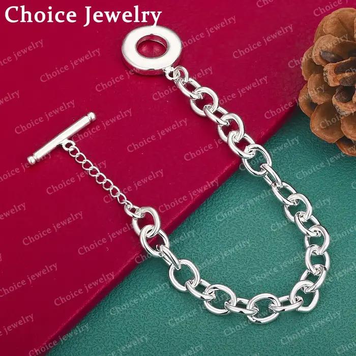 Bracelet à boucle en argent sterling 925 pour hommes et femmes, bijoux à la mode, accessoires de fête simples et classiques