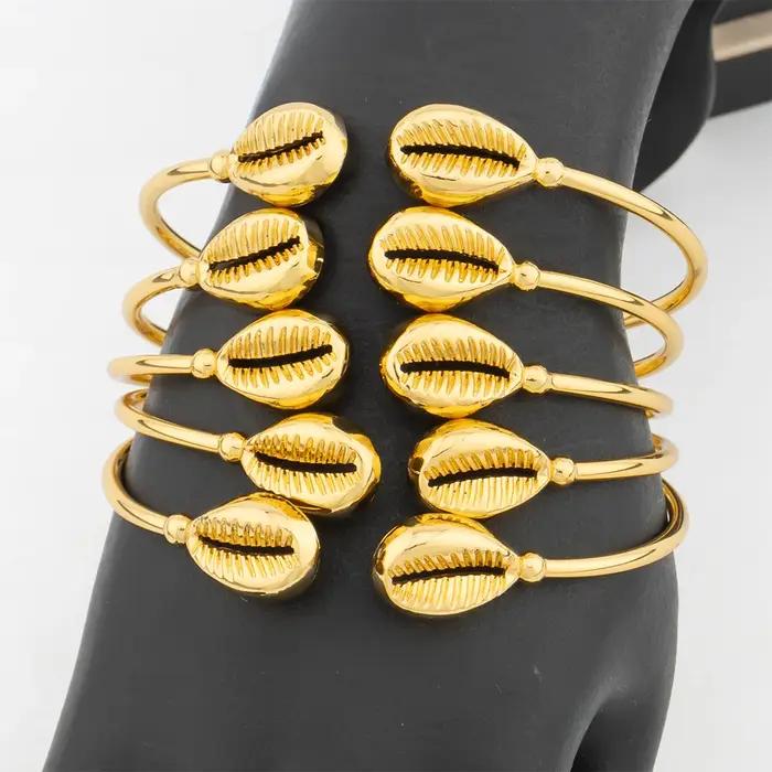 Nouveau Bracelet manchette pour femmes fête dubaï coquille forme bracelets 18K couleur or carte d'afrique bijoux accessoires cadeaux d'anniversaire