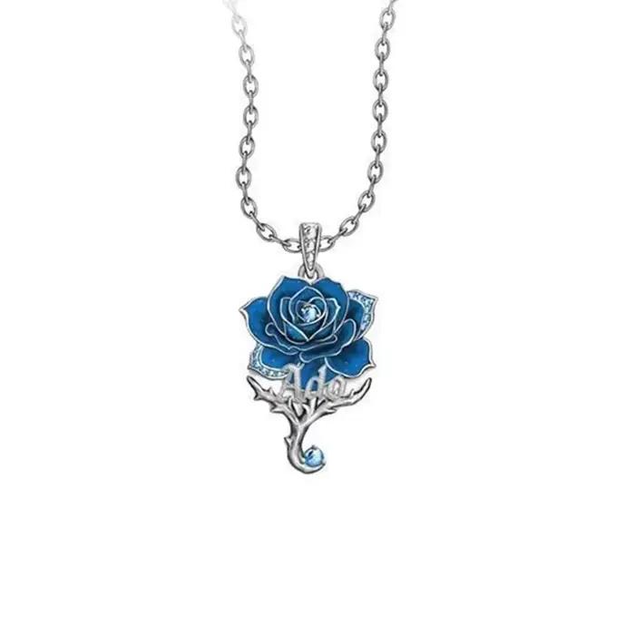 Collier cosplay ado unisexe rock blue rose cuivre chaîne de clavicule mode bijoux anime costumes diys occasions spéciales femmes hommes