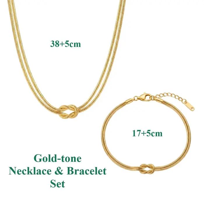 Bracelets en acier inoxydable avec nœud d'amour infini, chaîne serpent, élégants bracelets d'amitié pour couples, bijoux pour femmes, cadeaux pour demoiselles d'honneur