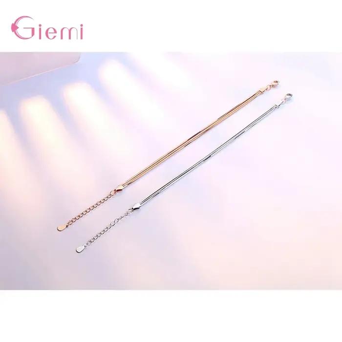 Bracelet Giemi en Argent Sterling 925 avec Zircone Cubique Doré et Rose Occasions Spéciales Mode Femme