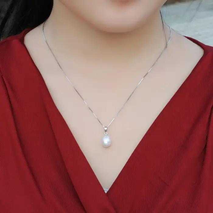 Pendentif de perle en argent Sterling 925 véritable pour femmes