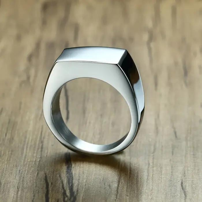 Oral alière Personnalisée en Acier Inoxydable pour Femme, Bague Minimaliste de 10mm de Large, Bijoux