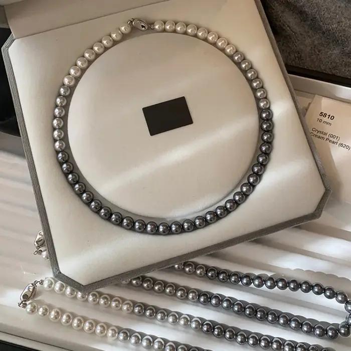 Collier de perles dégradées noires de Tahiti pour femmes et filles