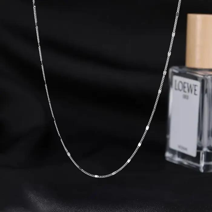 Colliers à chaîne géométrique brillants couleur argent pour femmes