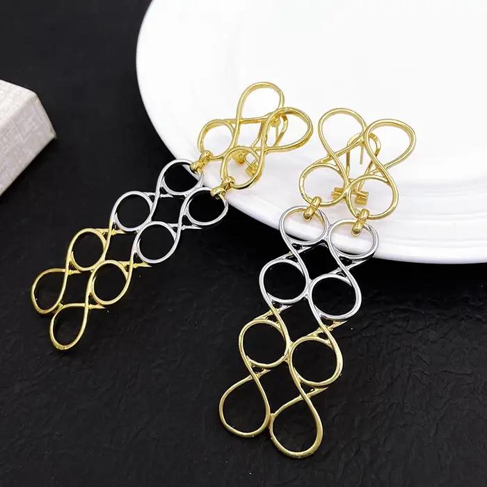Boucles d'oreilles grande taille plaquées or 18 carats pour femmes