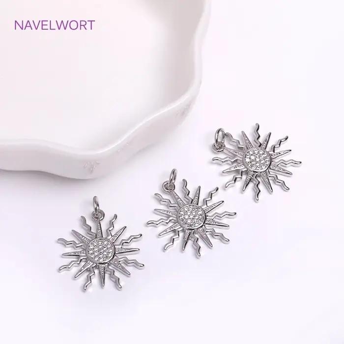 Pendentif en laiton plaqué or 18 carats serti de zircon pour bijoux créatifs et occasions spéciales femme