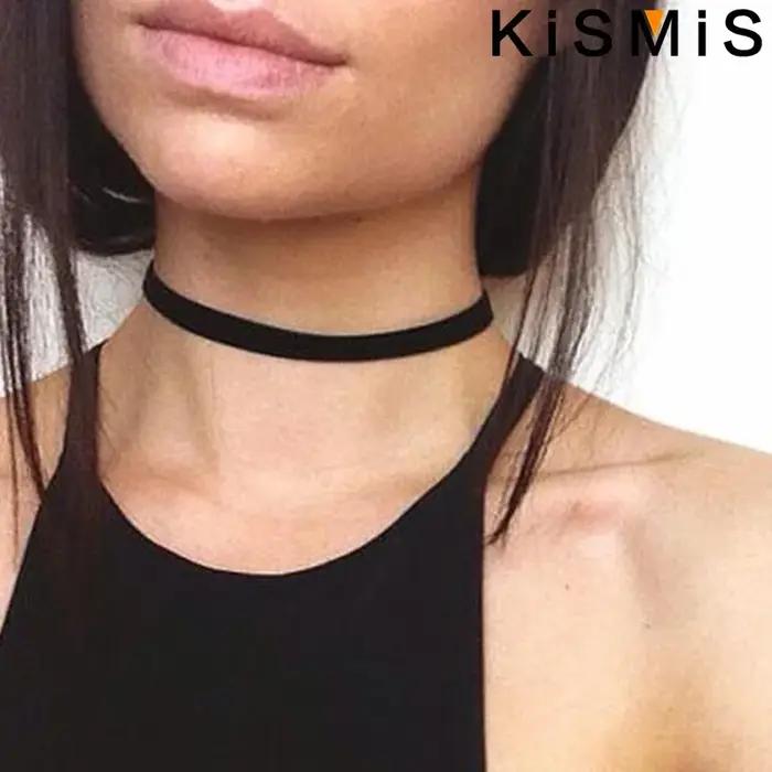 KISMIS 6 pièces/ensemble noir dentelle Sautoirs collier ensemble Vintage gothique Punk élastique