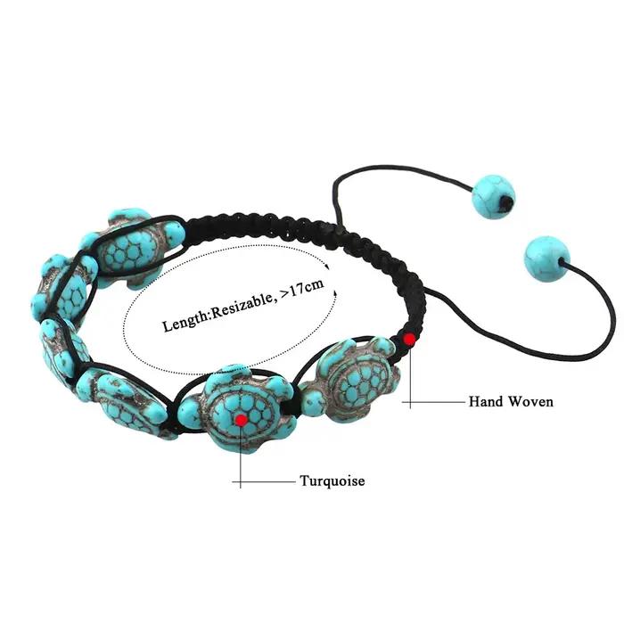 Bracelet tortue bohème tissé à la main
