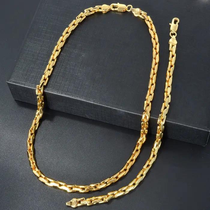 Sunny-Ensemble de bijoux plaqué or pour hommes et femmes