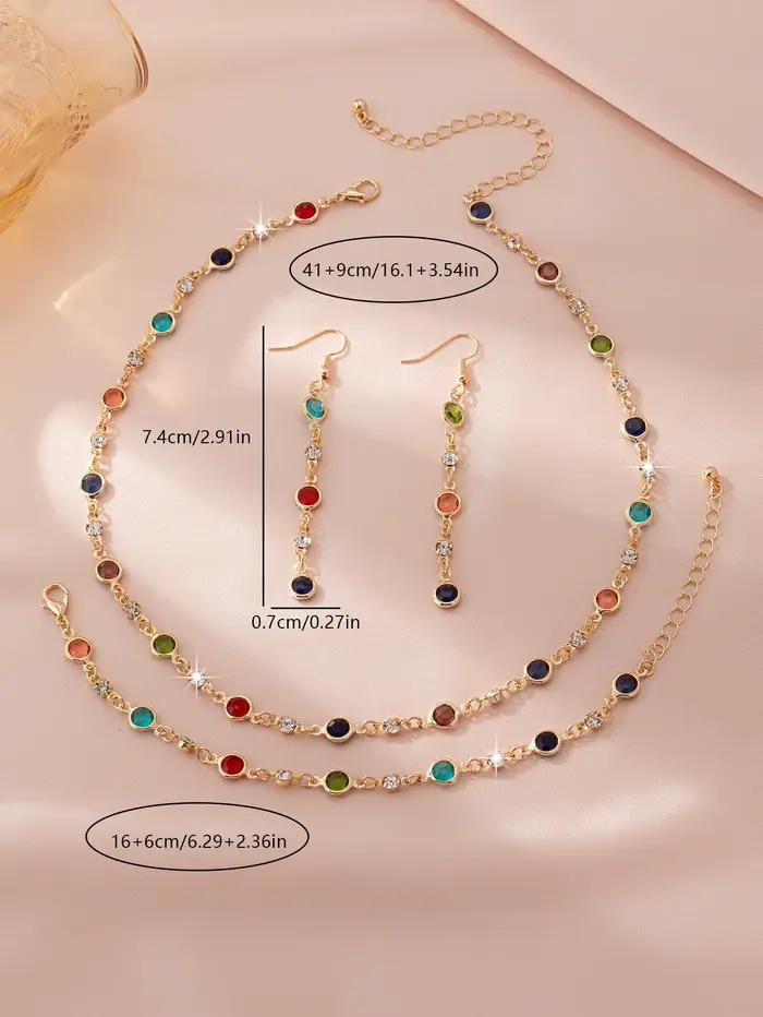 Ensemble de Boucles d'Oreilles Bracelet et Collier Élégants Personnalisés Luxe Léger Occasions Spéciales