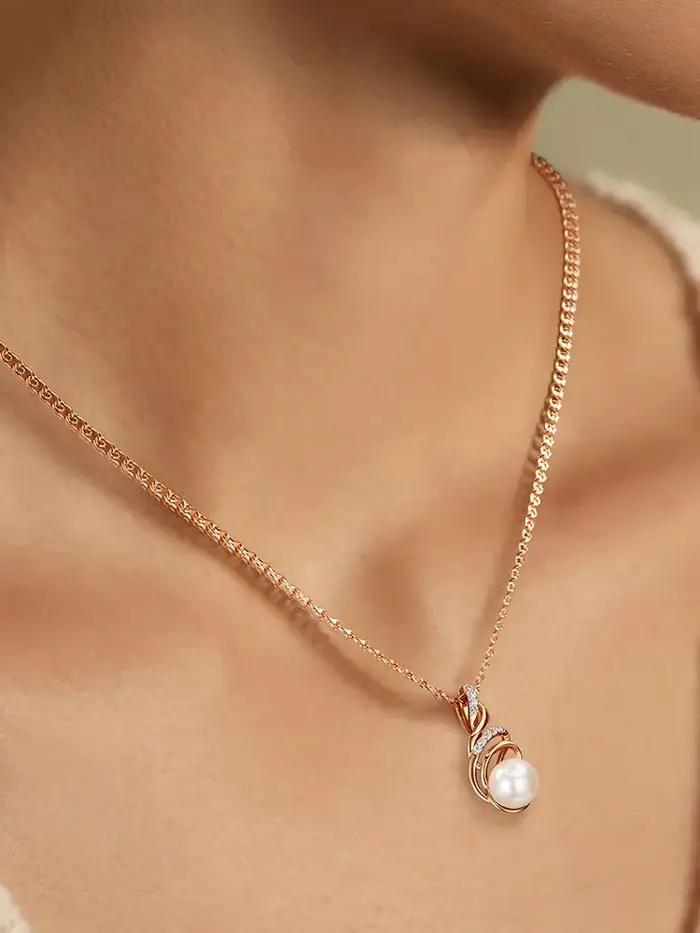 Wbmqda – pendentif et collier élégant en perles blanches pour femmes
