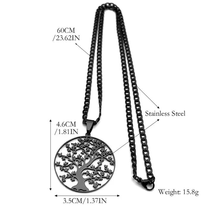 Pendentif symbole de la Nature arbre de vie, en acier inoxydable, couleur or/argent, bijoux pour femmes et hommes, collier à la mode, Bracelet, accessoires