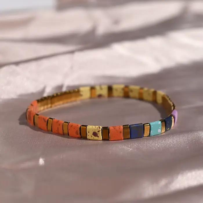 Tila perles Bracelet pour femmes mode nouveau Design hématite empilable coloré charme Pulseras Femme bijoux accessoires