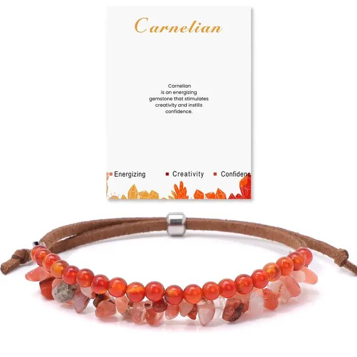 Bracelet en pierre naturelle de lapis lazuli réglable pour hommes et femmes occasions spéciales cadeau avec carte de vœux