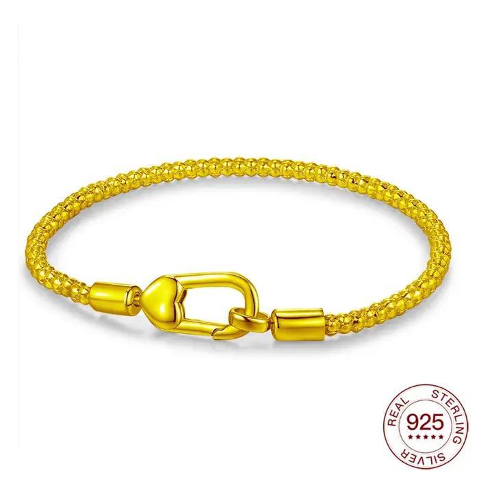 Bracelet pop-corn en argent Sterling 2025 925, fermoir à ressort, breloques originales, perles, bricolage, amateurs de bijoux, fabrication de cadeaux pour femmes