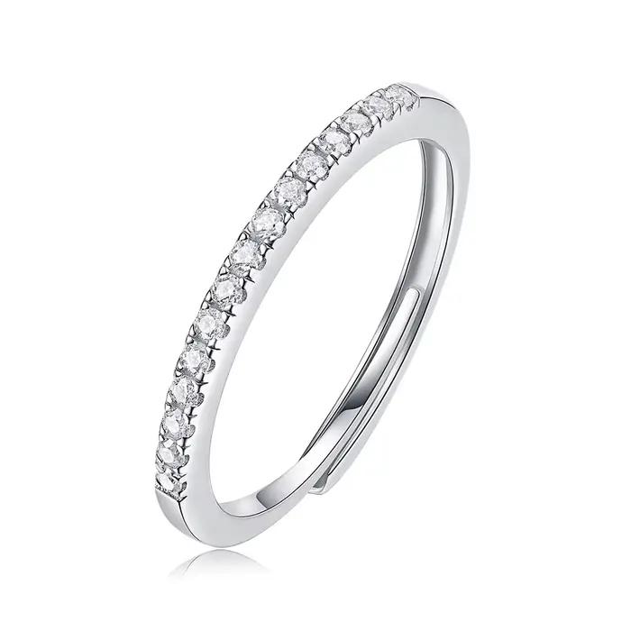 Bague pour femme en argent pur S925 avec diamant moissanite