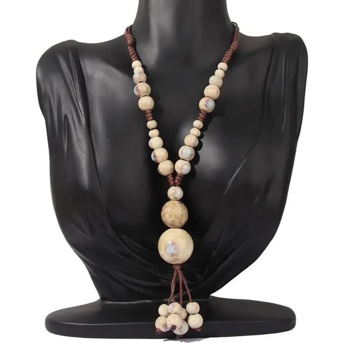Bijoux ethniques, collier tissé à la main