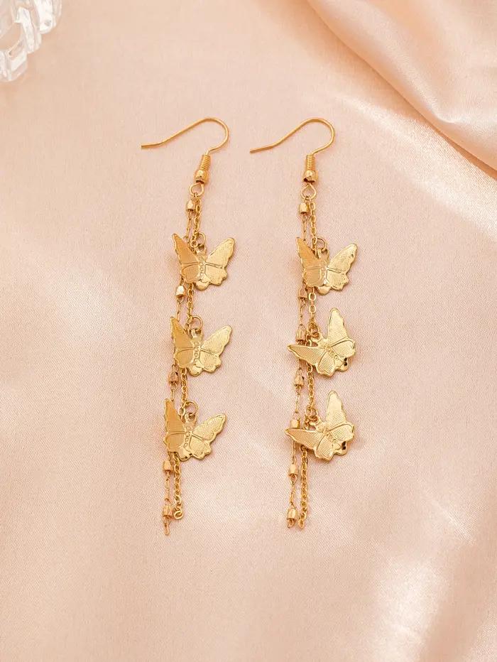 Boucles d'oreilles à pampilles papillon pour femmes