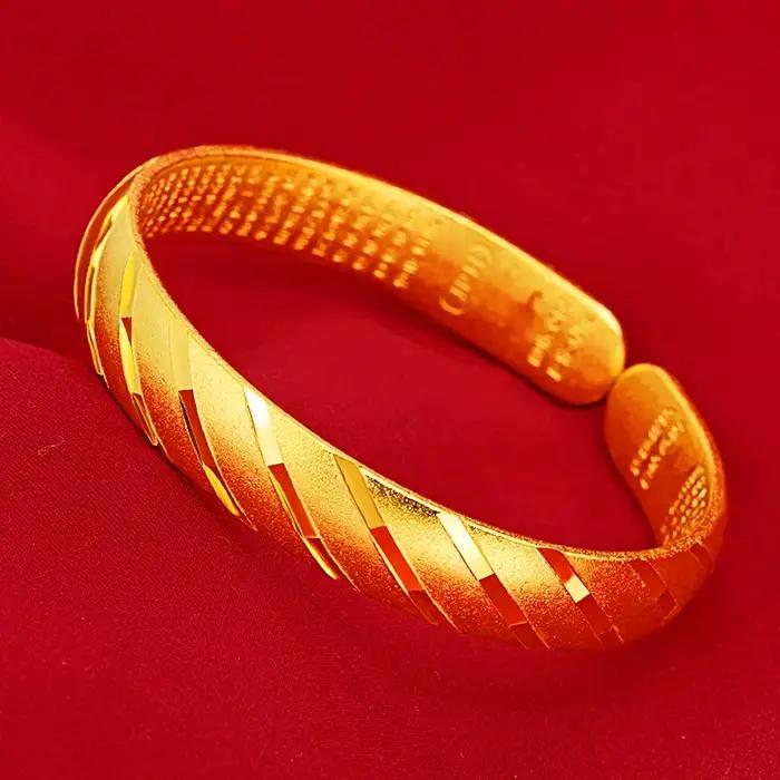 Bracelet en or jaune 24 carats pour femmes, élégant, pluie de météores, gypsophile, bijoux fins, cadeau d'anniversaire et de mariage