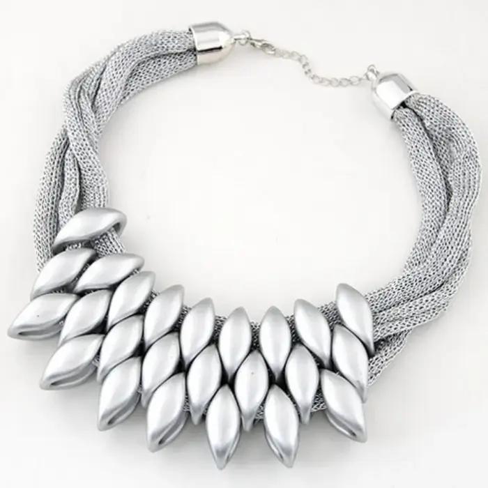 Collier ras du cou géométrique tressé à la main en acrylique pour femme styles modernes occasions spéciales