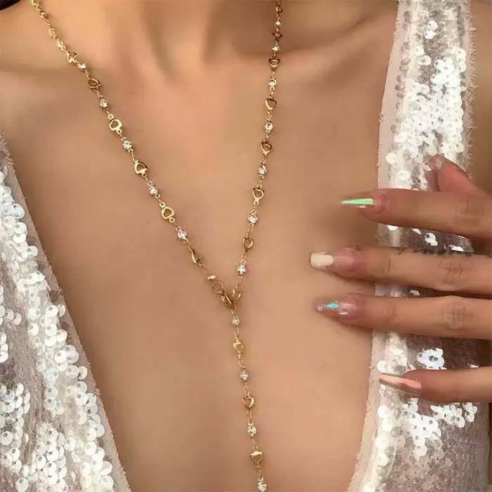 LATS nouveau luxe coloré Long gland collier pour femmes brillant strass cristal Zircon tour de cou bohème déclaration bijoux cadeaux