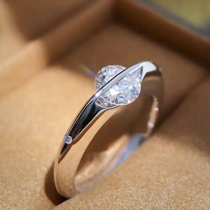 Bague de mariage Moissanite 1 carat pour femmes