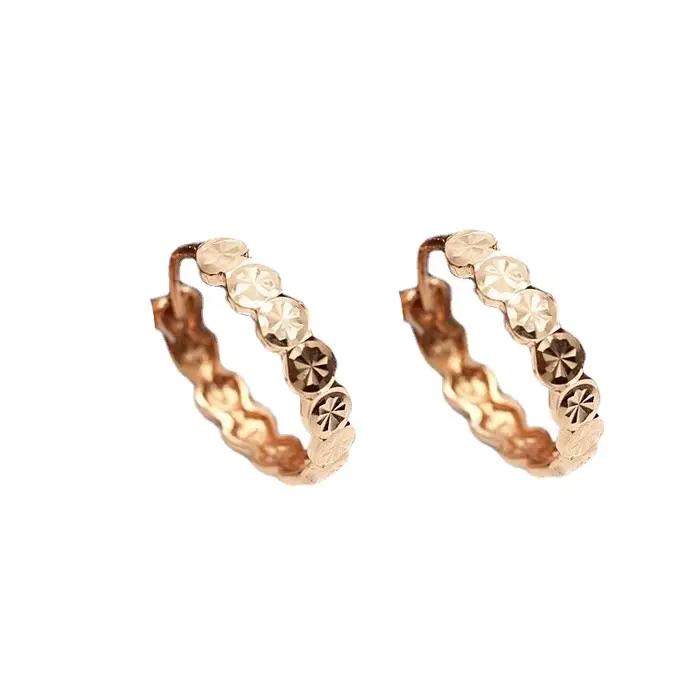 Boucles d'oreilles plaquées or violet pour femme occasionnelle élégante style classique simple moderne nouvelle 14K