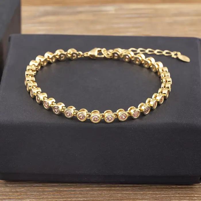 Nidin – Bracelet en cristal brillant pour femmes, 6 couleurs, strass, Zircon, réglable, bijoux exquis, cadeau pour filles