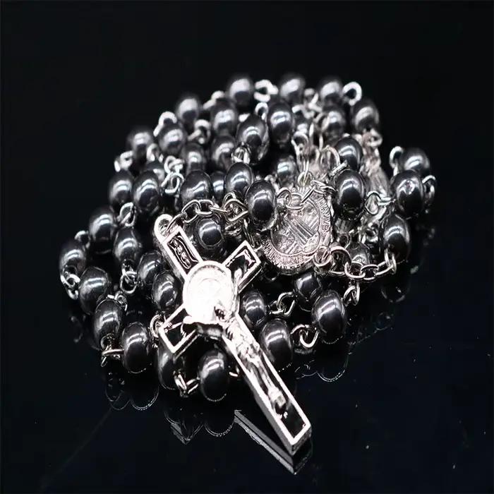 Chapelet en hématite minéral, 6mm, collier, chapelet en hématite, bijoux faits à la main avec perles en hématite, nouvelle collection