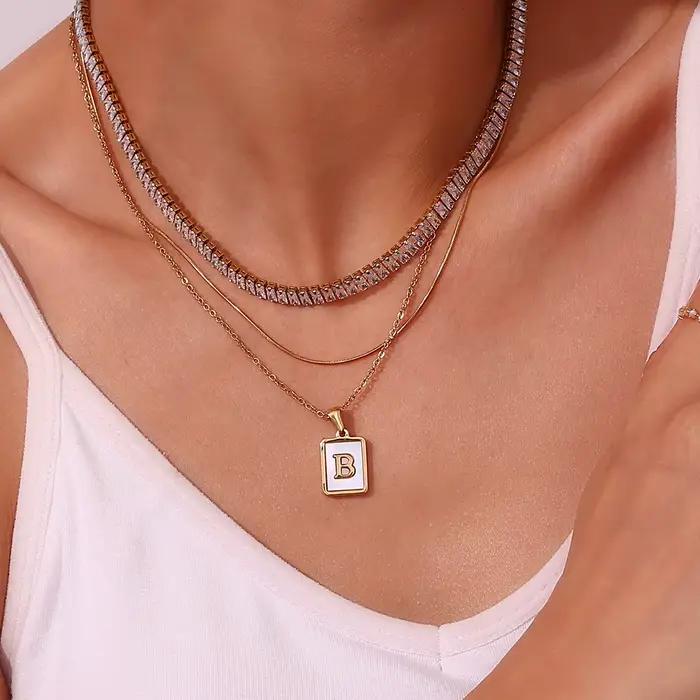 Ensemble de bijoux E.B.belle en acier inoxydable sertis de zircone cubique pour femmes occasions spéciales partys soirées noël cadeaux