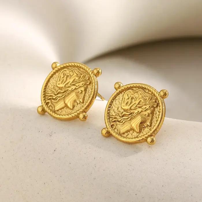 316L acier inoxydable perle ange reine collier Hip Hop étanche ensemble de bijoux femmes 18K plaqué or accessoires