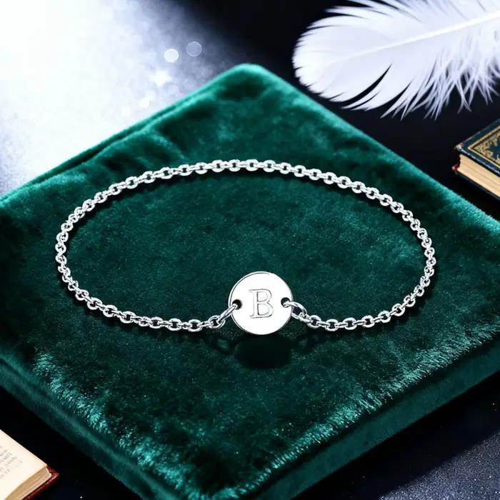 Bracelets en argent Sterling 925 délicats avec 26 lettres, chaîne pour femmes, élégants, classiques, cadeaux de mariage, bijoux