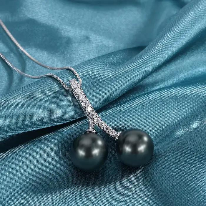 Collier pendentif perle de Tahiti fritillaire vintage pour femme, bijoux de clavicule, breloques de