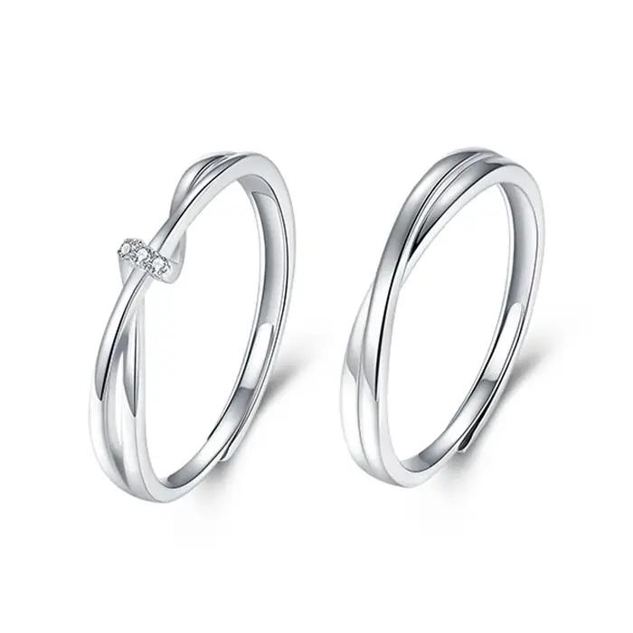 Charmant anneau Möbius en argent sterling 925 pour hommes et femmes