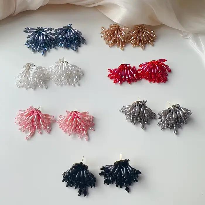 Boucles d'oreilles à pampilles cascade rouge personnalisées et polyvalentes