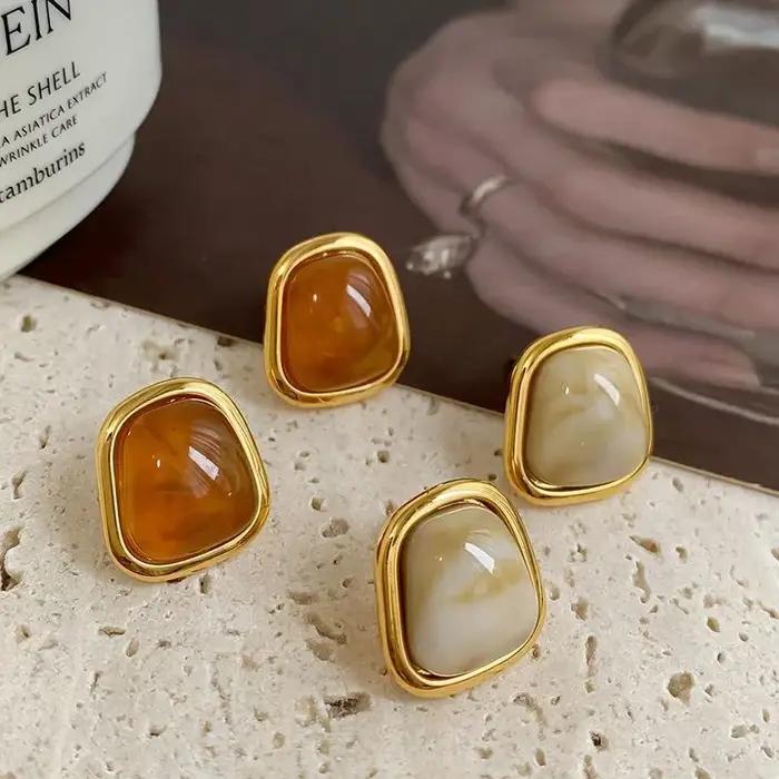 Boucles d'oreilles en ambre de luxe pour femmes